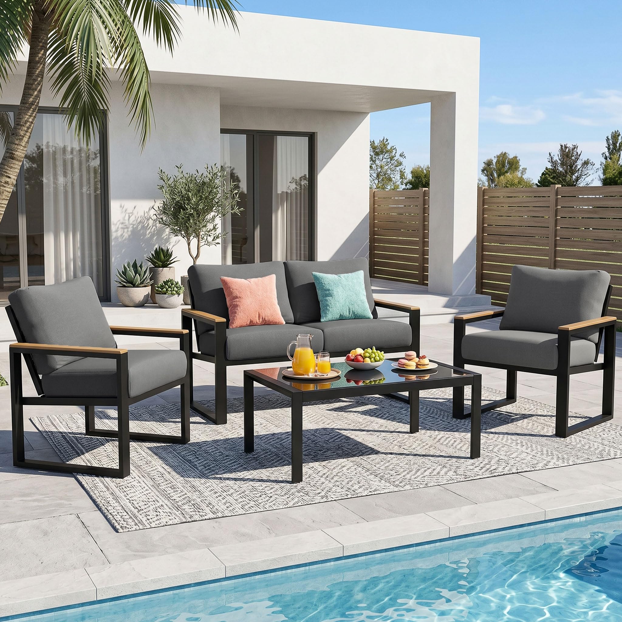 並外れた語り部4枚セット Amazon.com: NATURAL EXPRESSIONS 4 Pieces Patio Furniture Sets